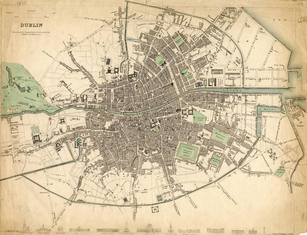 картата на Дъблин през 1916 г.