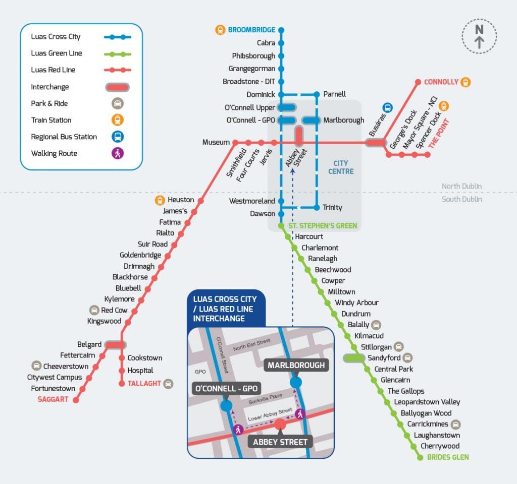 Luas кръст Сити маршрут на картата