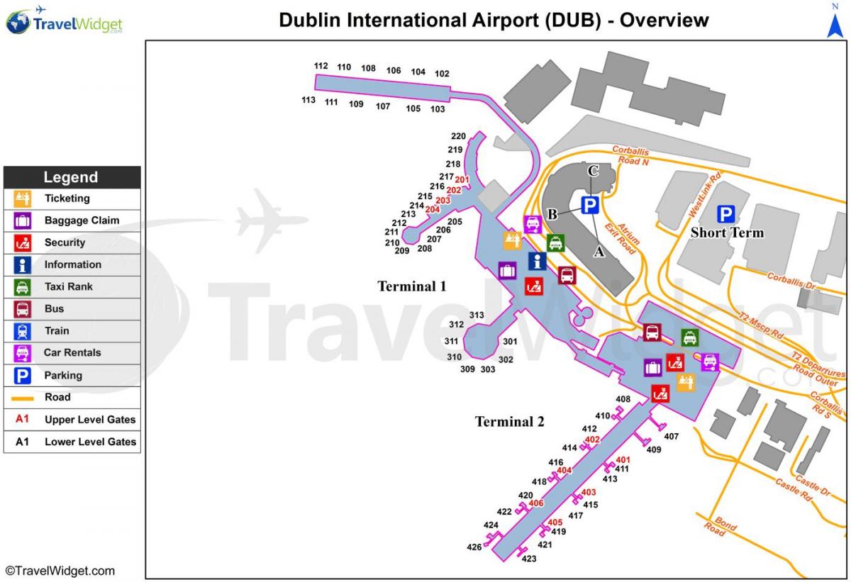 карта на летище Дъблин