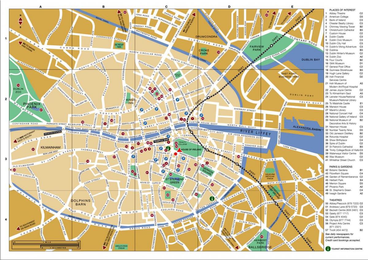 карта на центъра на Дъблин