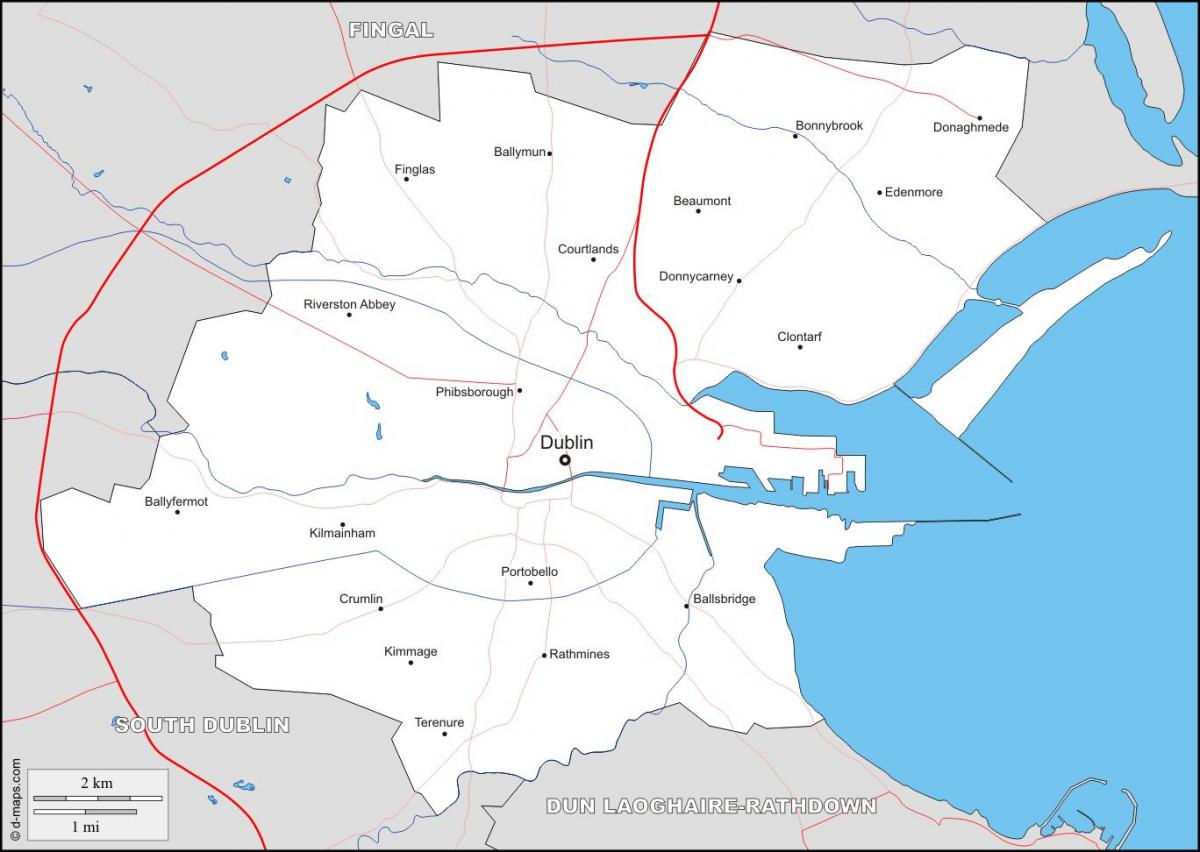 карта на кварталите в Дъблин