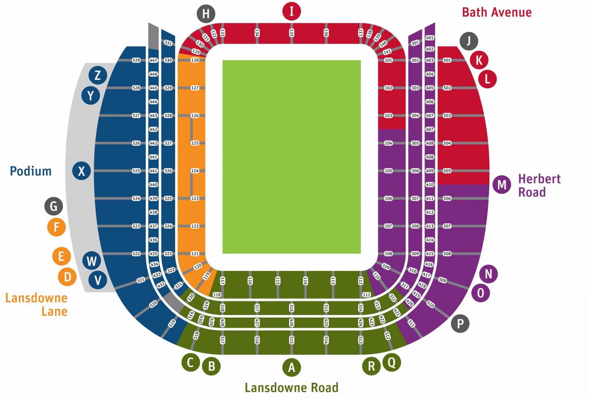 Цанко картата на стадион седалки