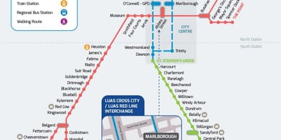 Luas кръст Сити маршрут на картата