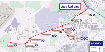 Дъблин Luas картата